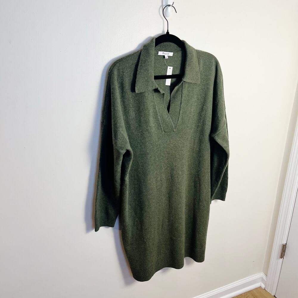 Madewell Olive Long Sleeve Dress - Picture 6 of 9